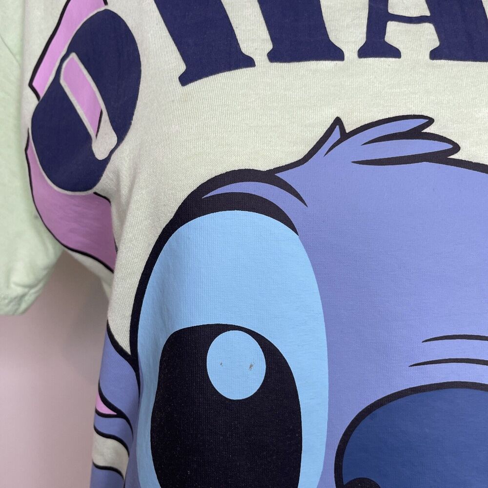 Disney Lilo and Stitch Ohana Means Family T Shirt Short Sleeve Green Junior's S - Picture 7 of 12